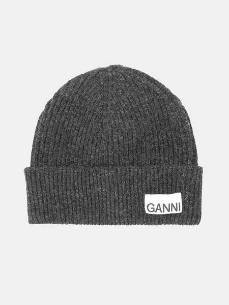 帽子 GANNI Light Structured Rib Knit Beanie Ganni Light Structured Rib Knit Beanie - Dusty Blue | Garmentory