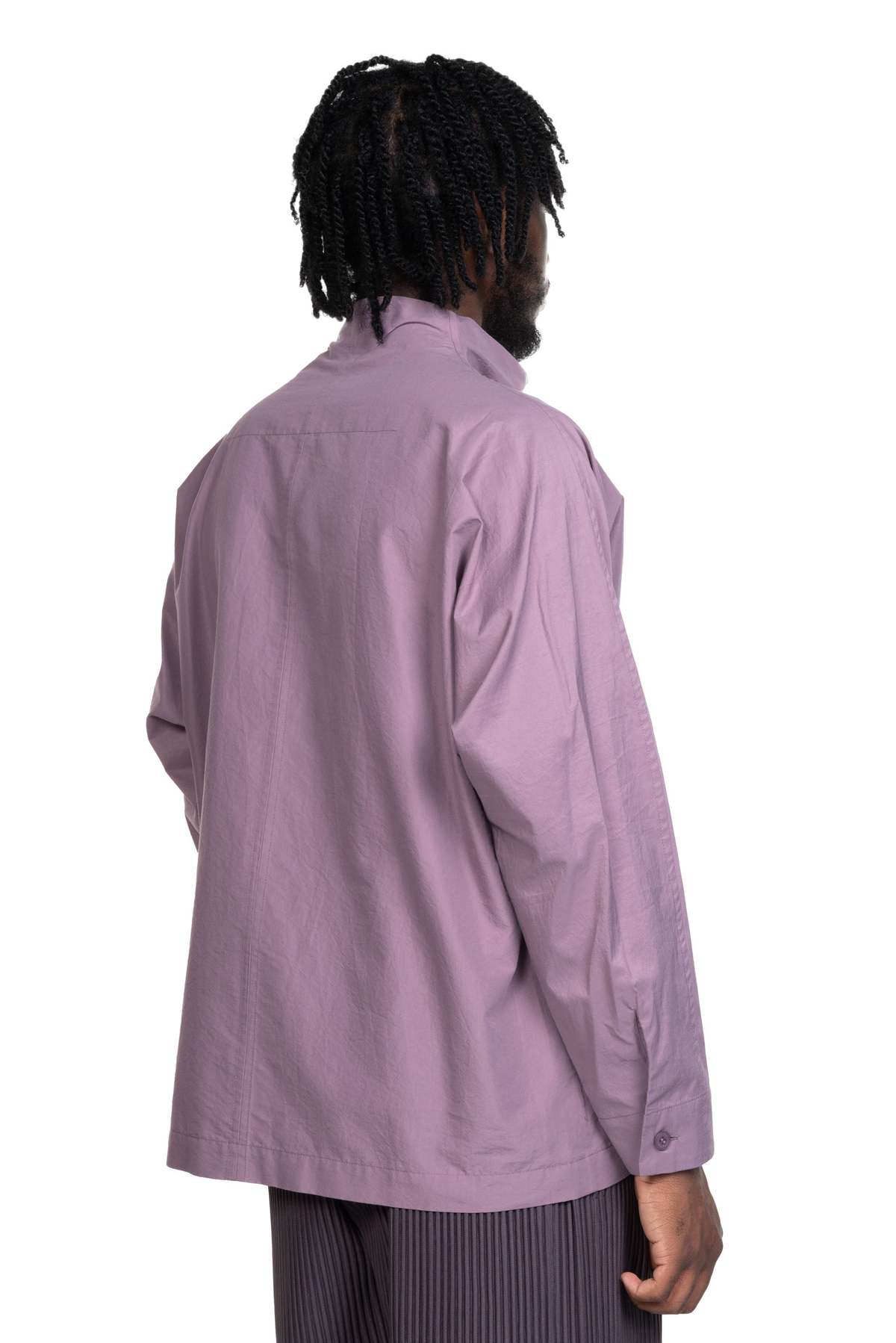 SOFT LAVENDER HOMME PLISSÉ  ISSEY MIYAKE Homme Plissé Issey Miyake Men's Pleated Shirt Jacket in Soft