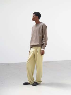 トップス 24SS AURALEE ELASTIC HIGH GAUGE SWEAT Auralee Elastic High Gauge Sweat Pullover - Gray Beige | Garmentory