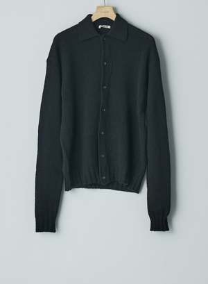 オーラリーmilled wool moal knit long cardigan Namu Shop - Auralee Super Fine Wool Rib Knit Big Cardigan - Black