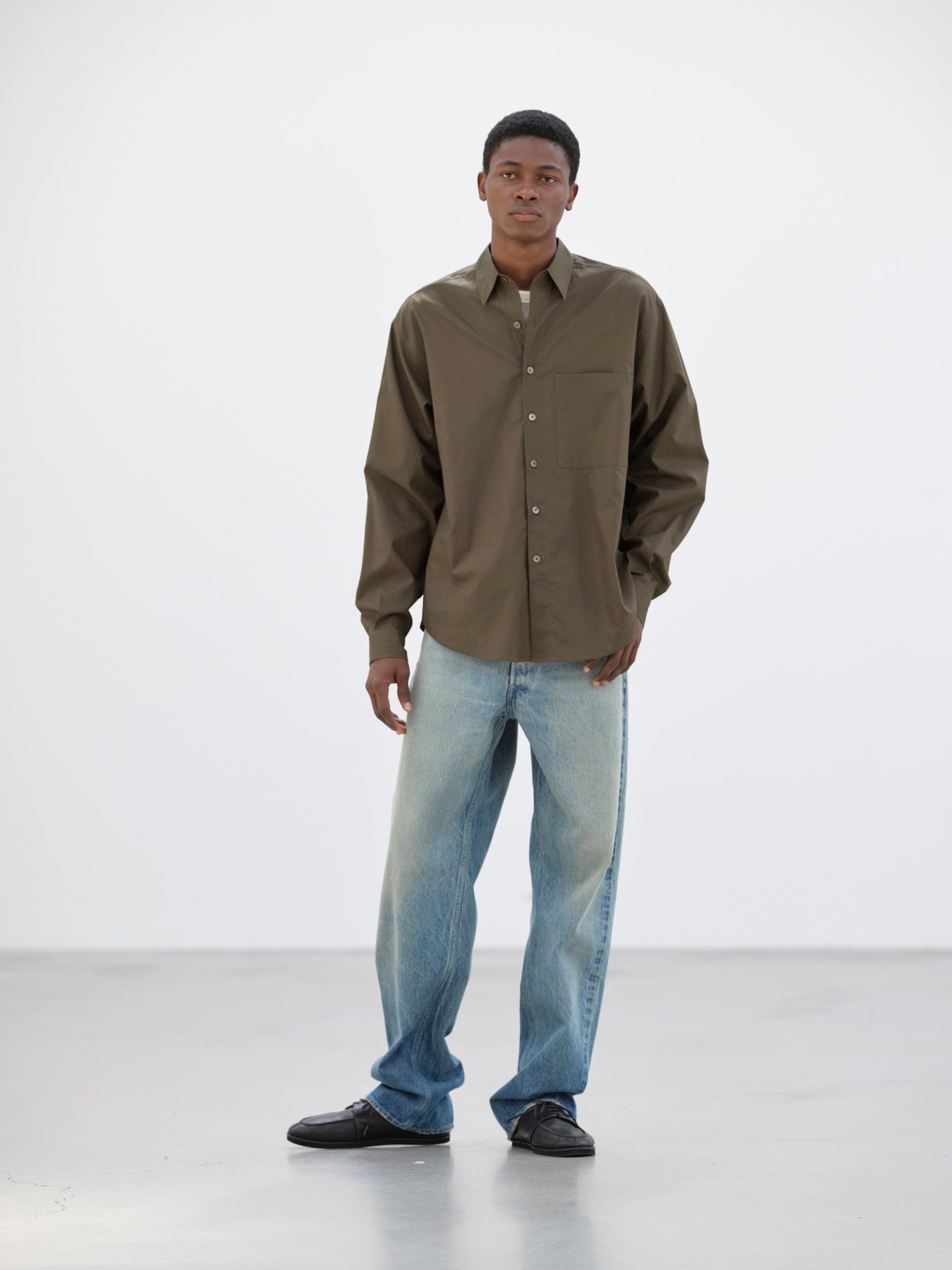トップス 25aw AURALEE WASHED FINX TWILL BIG SHIRT Auralee Washed Finx Twill Big Shirt Blue – Très Bien