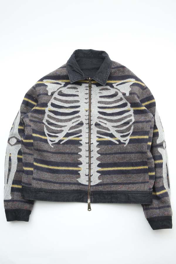 Kapital 14oz Denim Bone Lining Reversible Zip-Up Work Jacket