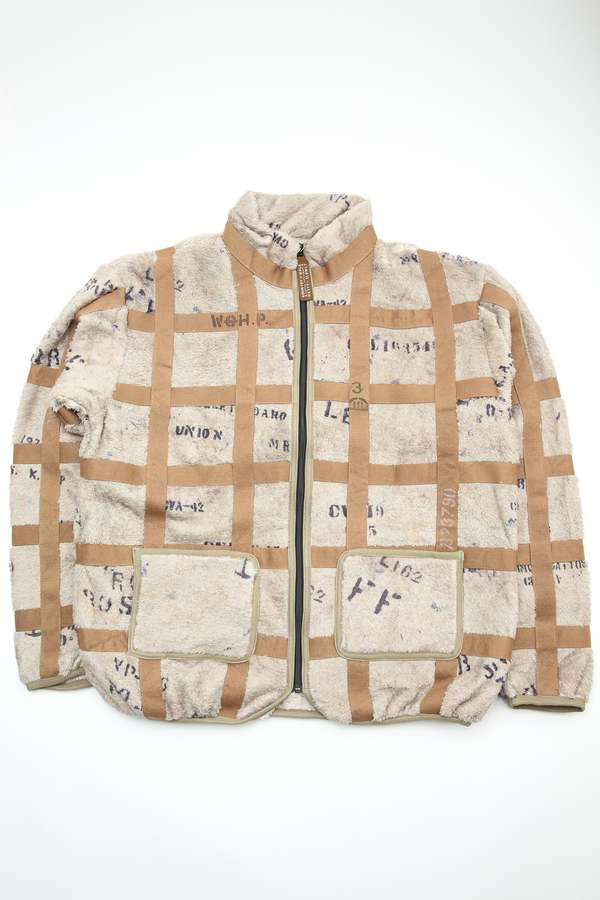 Kapital Fleece Prisoner Craft Tattersall Zip Blouson - Beige