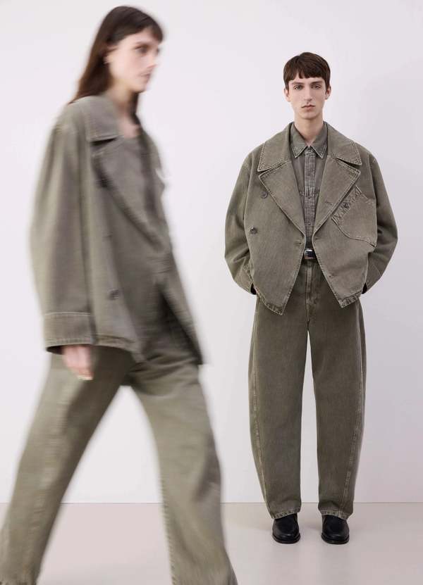 Lemaire Dispatch Jacket - Denim Snow Olive | Garmentory