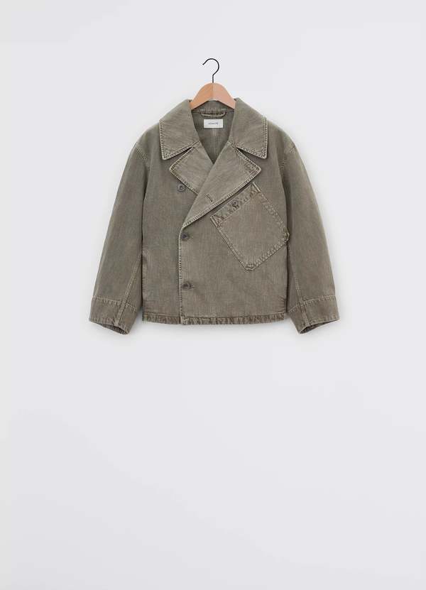 Lemaire Dispatch Jacket - Denim Snow Olive | Garmentory