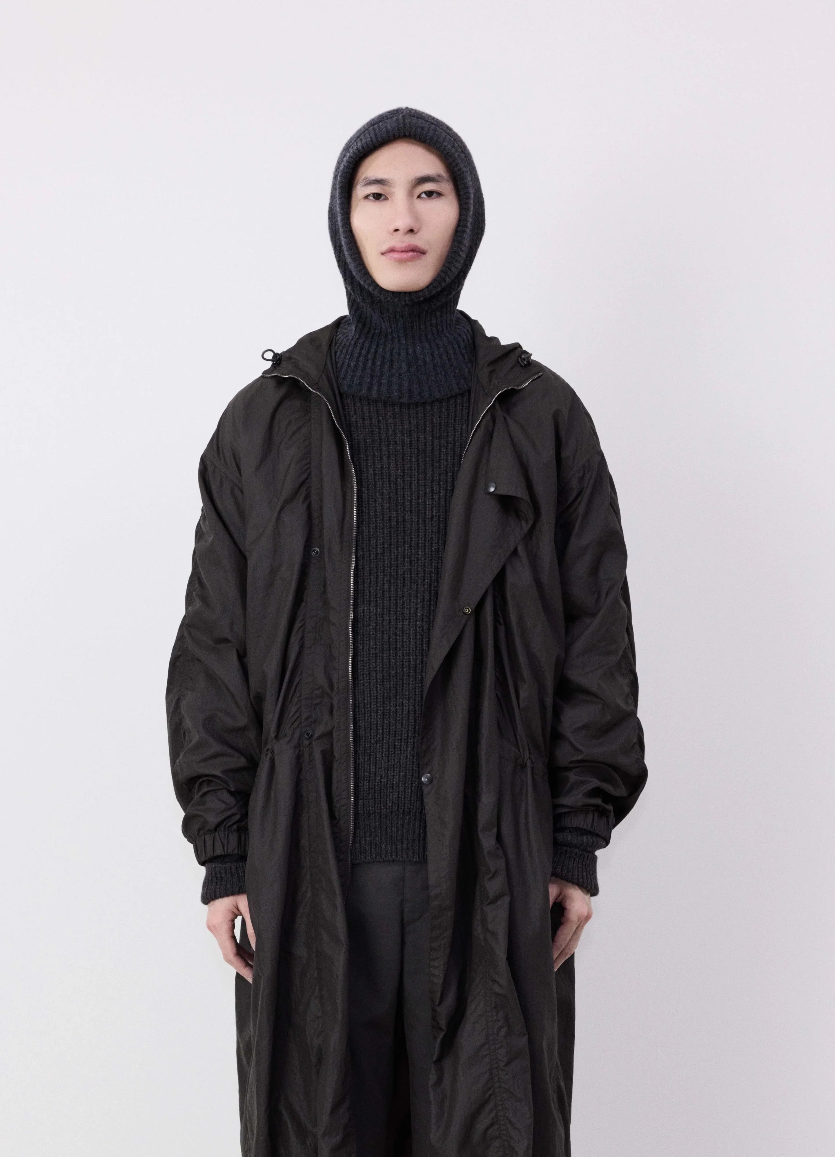 Lemaire Lambswool Hood - Anthracite Melange | Garmentory