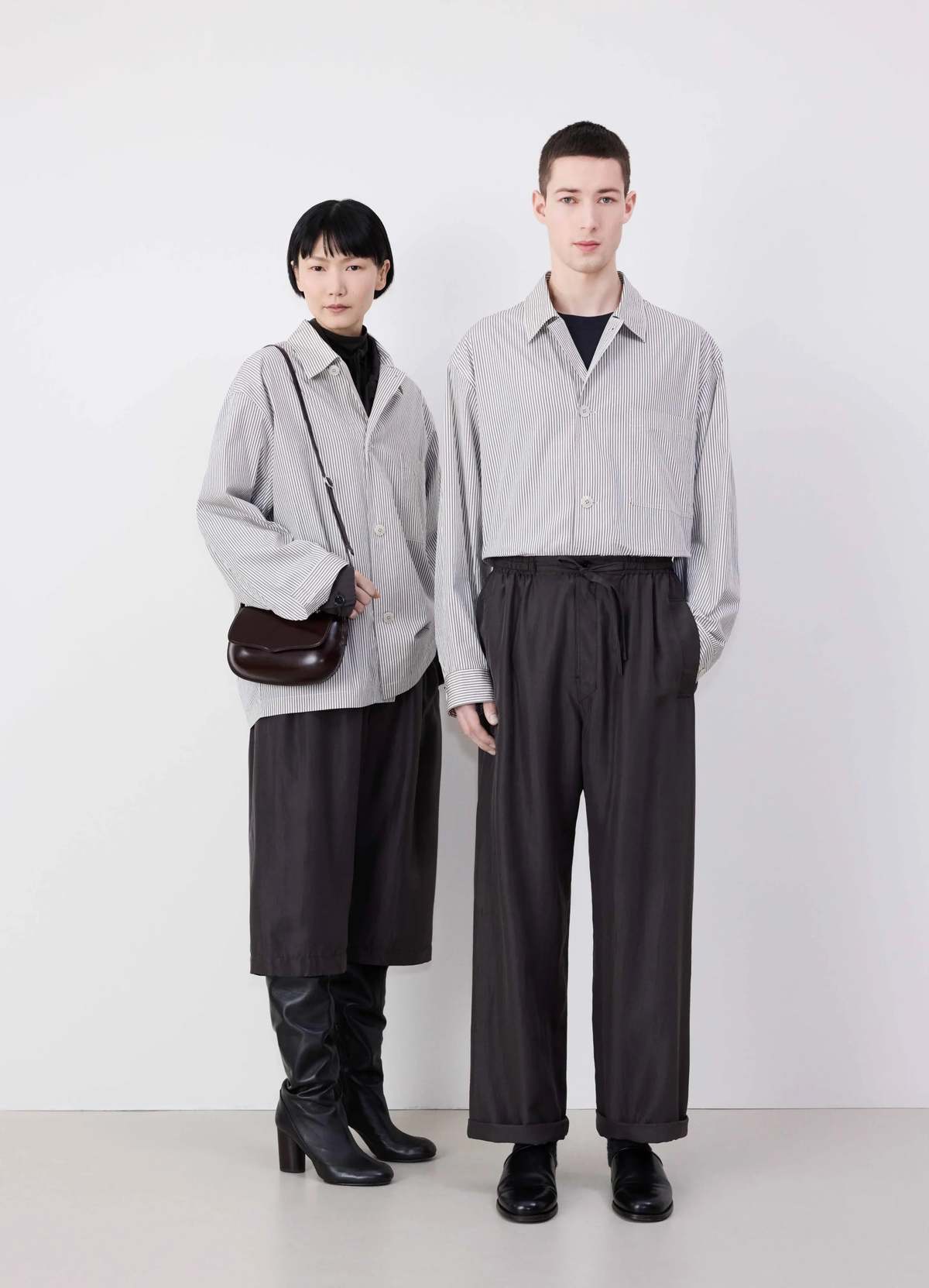 Lemaire Pyjama Shirt - Vanilla/Taupe | Garmentory