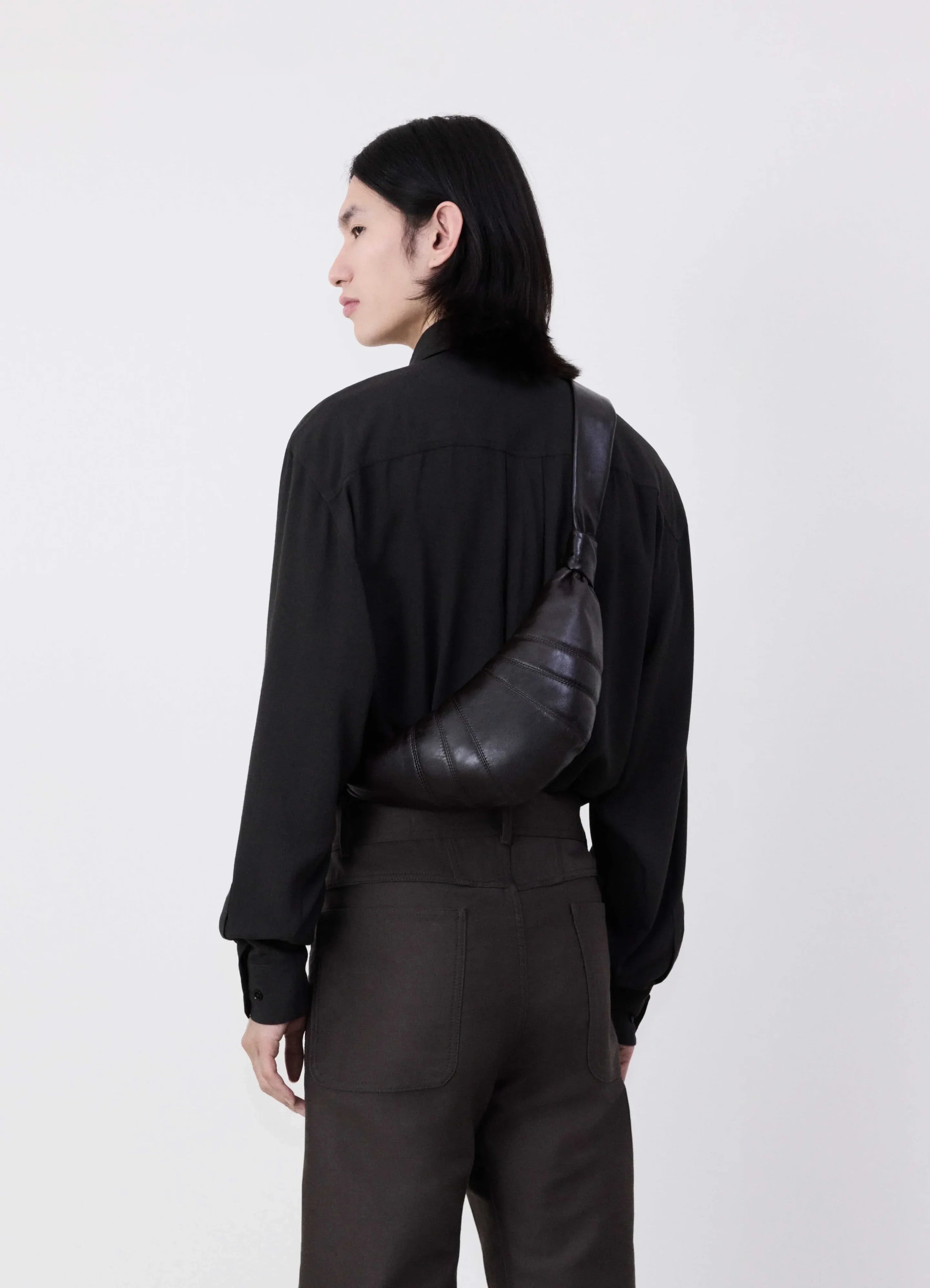 バッグ LEMAIRE SMALL CROISSANT BAG BLACK SMALL CROISSANT BAG IN LEATHER - Black - Soft Nappa Leather