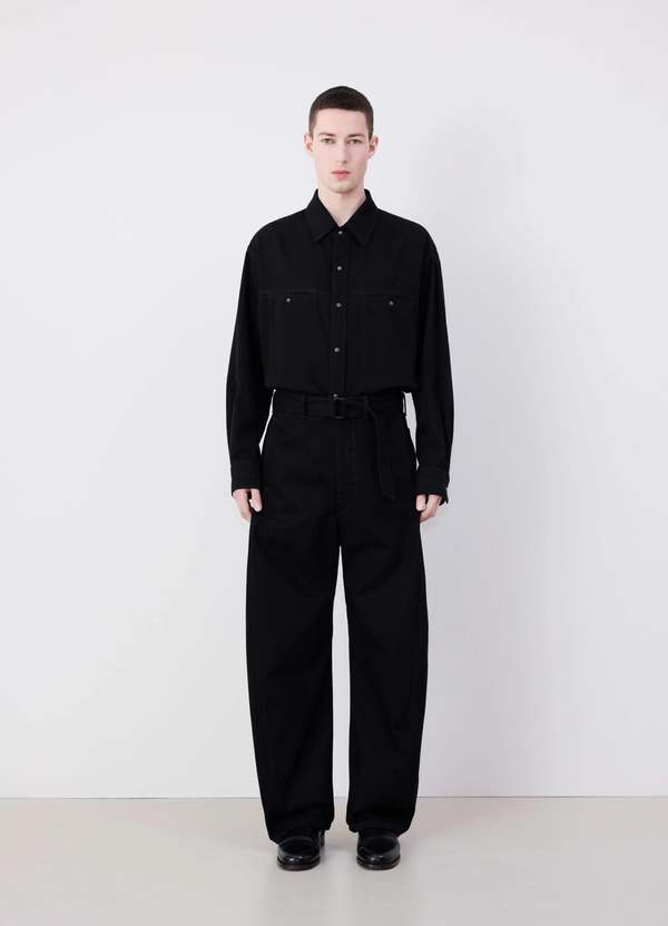 Lemaire Twisted Belted Pants - Black | Garmentory