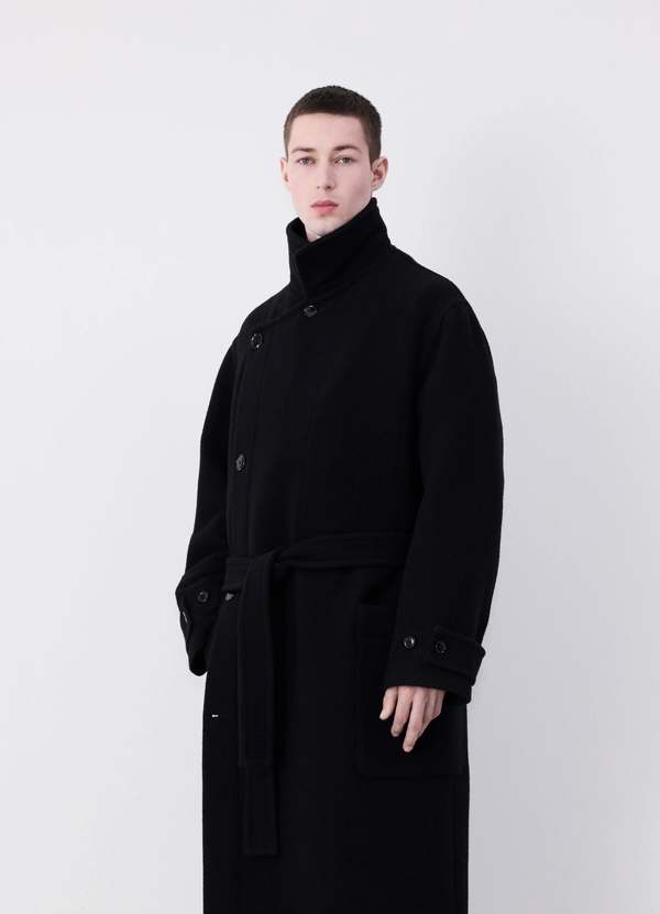Lemaire Wrap Coat - Black | Garmentory