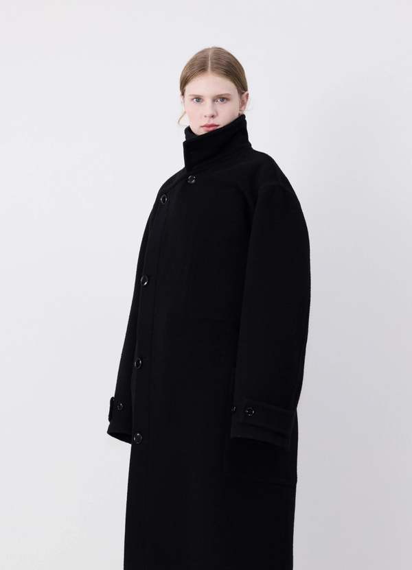 Lemaire Wrap Coat - Black | Garmentory