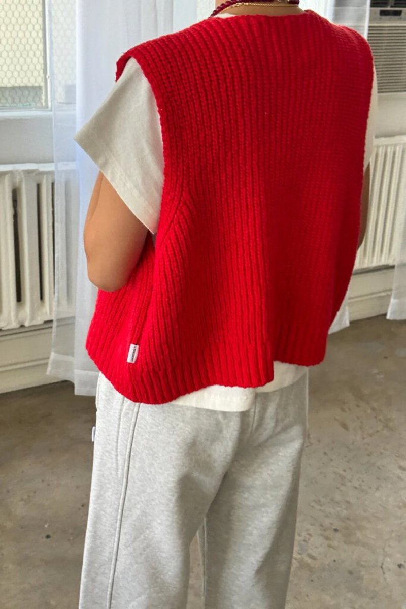 Le Bon Shoppe Granny Cotton Knit Vest Chili Pepper Red Garmentory — free download