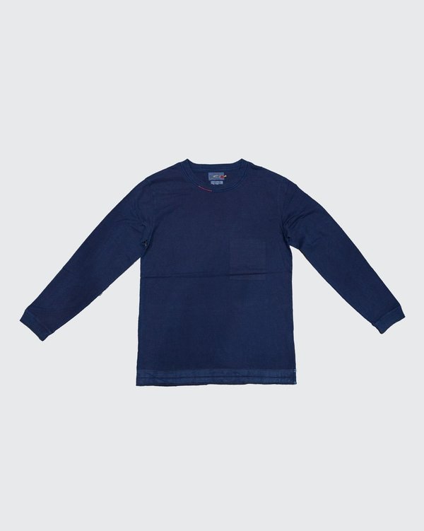 Blue Blue Japan Raw Hem Long Sleeve Tee