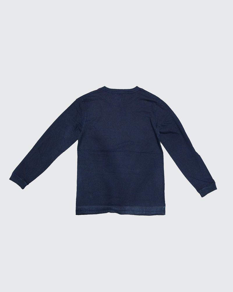 Blue Blue Japan Raw Hem Long Sleeve Tee