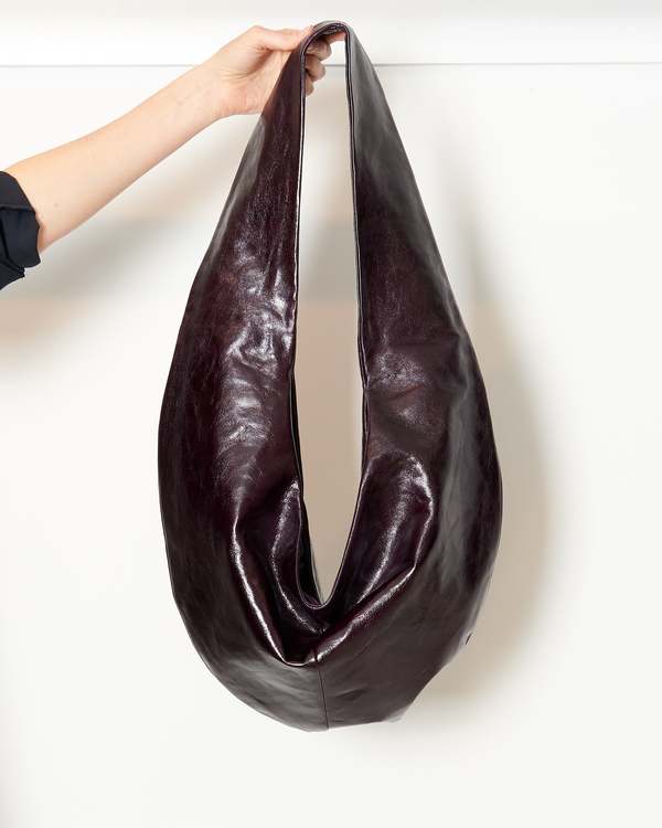 Gabriela Coll Garments No. 250 Crossed Leather Bag - Aubergine