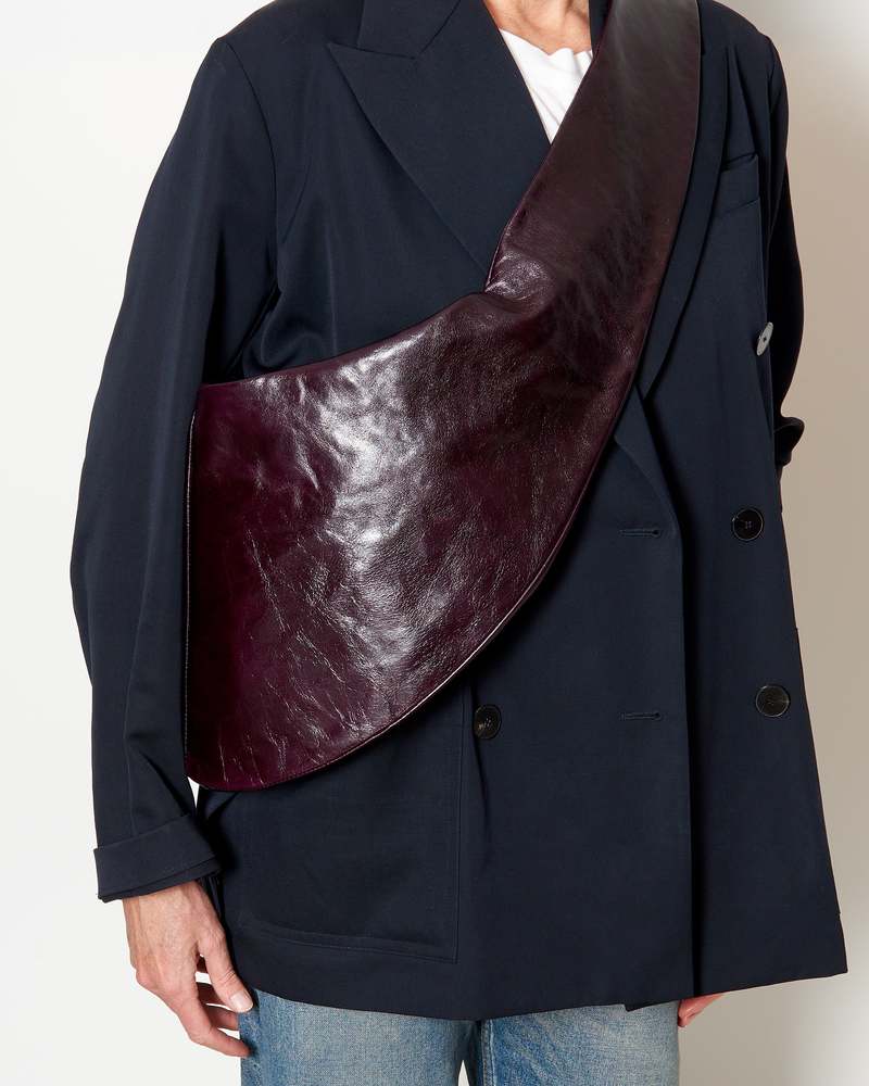 Gabriela Coll Garments No. 250 Crossed Leather Bag - Aubergine