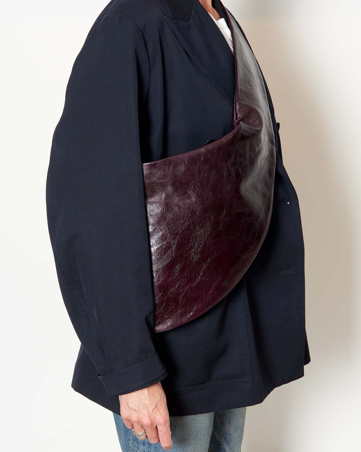 Gabriela Coll Garments No. 250 Crossed Leather Bag - Aubergine
