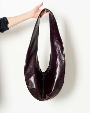 Gabriela Coll Garments No. 250 Crossed Leather Bag - Aubergine