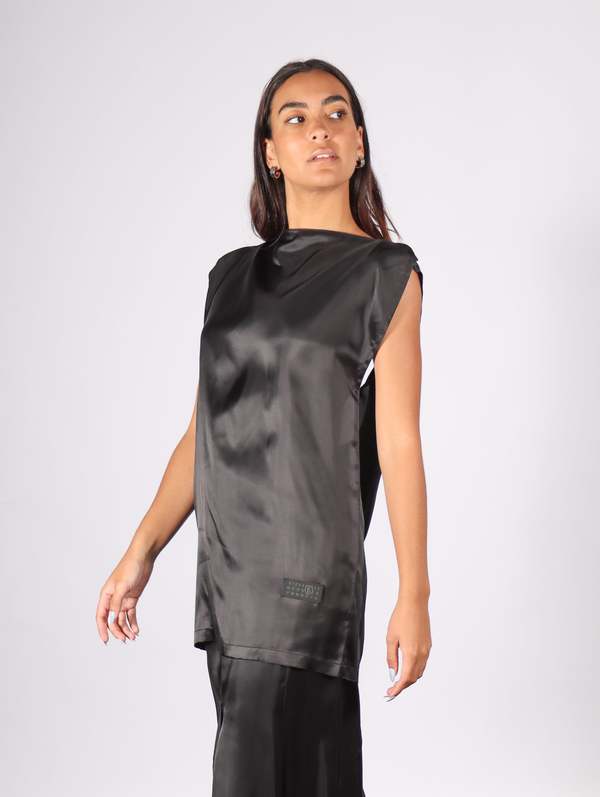 MM6 Maison Margiela Zipper Top - Black | Garmentory
