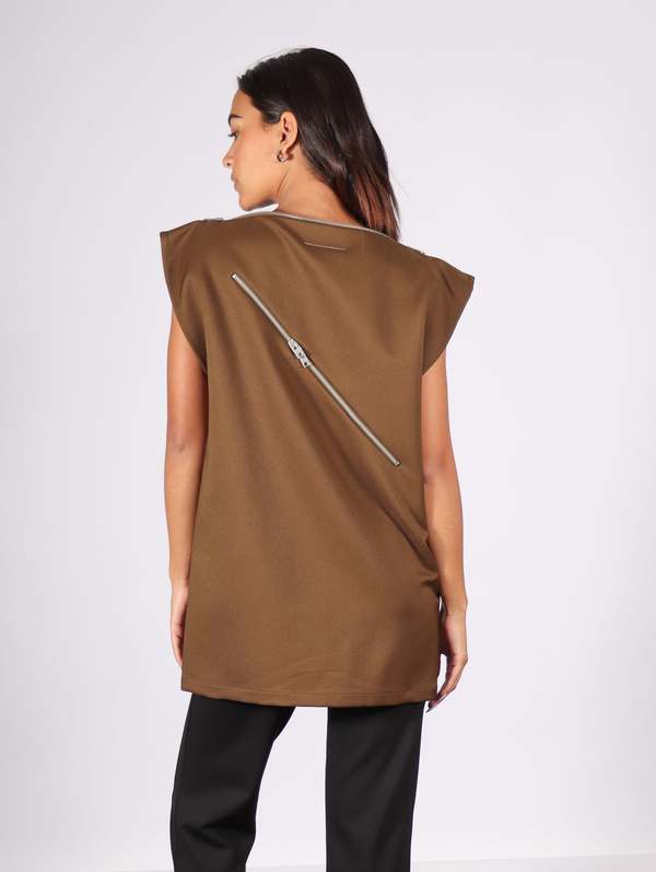 MM6 Maison Margiela Zipper Top - Khaki | Garmentory