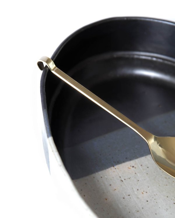 Lue Brass Handmade Elongated Brass Serving Spoon Lue Brass Handmade Elongated Brass Serving Spoon