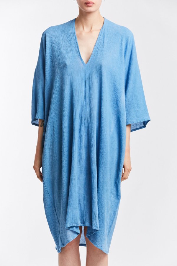 Studio Sale: Muse Dress, Cotton Gauze in Light Indigo Studio Sale: Muse Dress, Cotton Gauze in Light Indigo