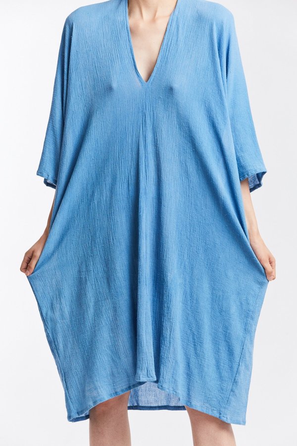 Studio Sale: Muse Dress, Cotton Gauze in Light Indigo Studio Sale: Muse Dress, Cotton Gauze in Light Indigo