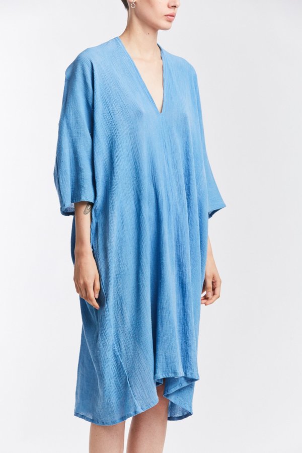 Studio Sale: Muse Dress, Cotton Gauze in Light Indigo Studio Sale: Muse Dress, Cotton Gauze in Light Indigo