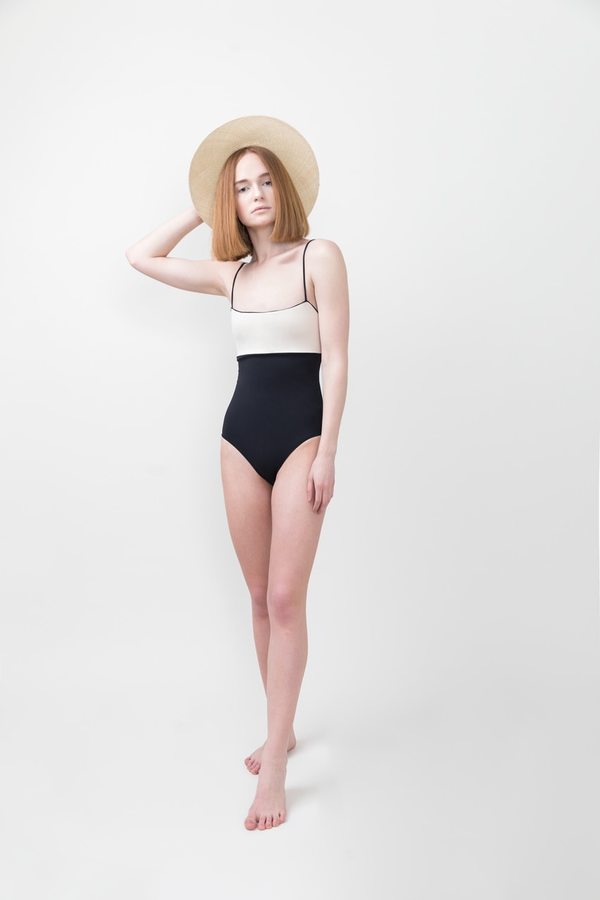 Tavik Scarlett One Piece Swimsuit - Tapioca and Black Tavik Scarlett One Piece Swimsuit - Tapioca and Black