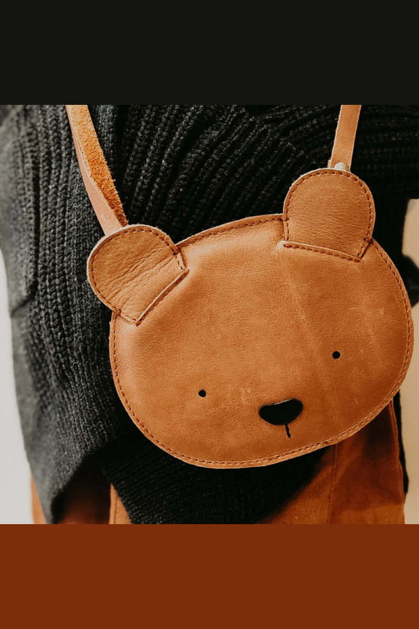 Kids Donsje Britta Classic Purse - Bear Cognac Classic Leather