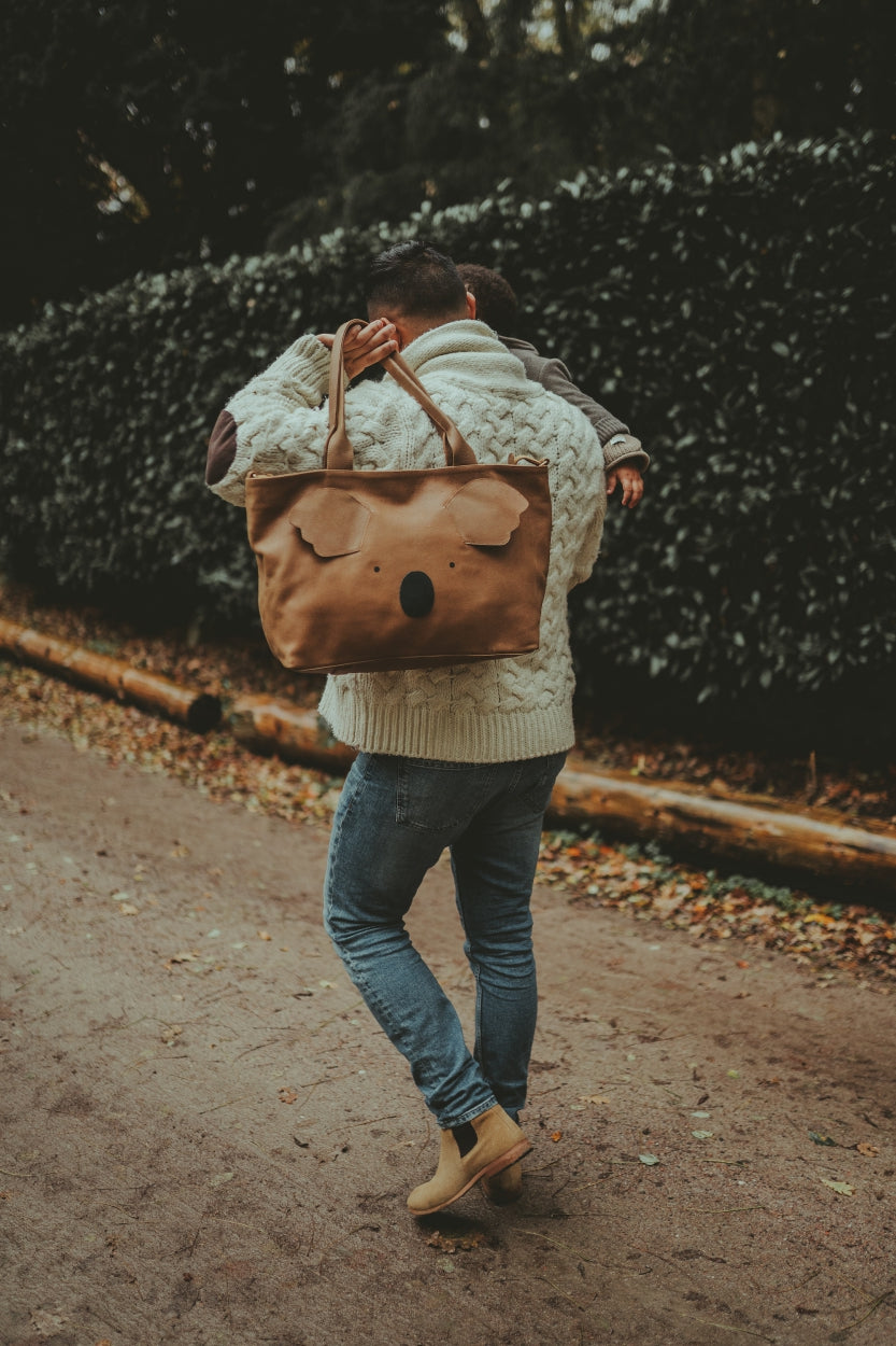 Kids Donsje Fuji Koala Diaper Bag - Nutmeg Leather | Garmentory