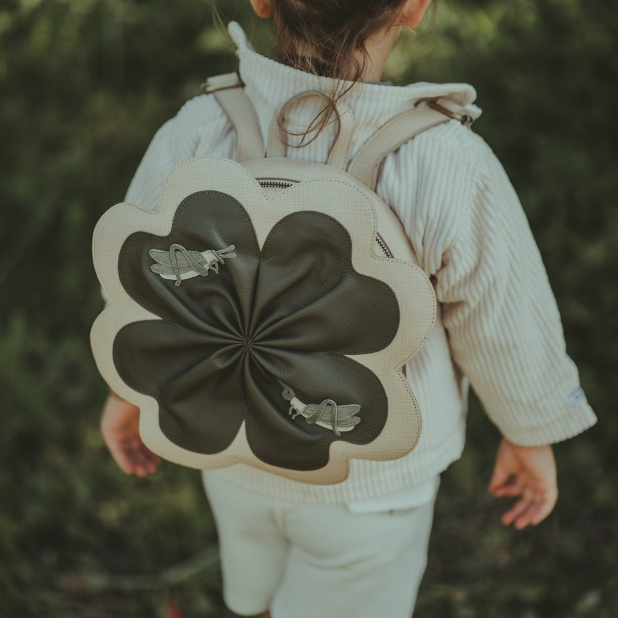【オンライン限定商品】  Clover Leaf Four Jona Donsje Kids Schoolbag Leather Olive - バッグ