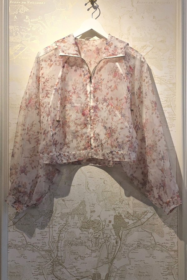 Ulla Johnson Runway Floral Crop 'Quinn' Rain Jacket with Balloon Sleeve Ulla Johnson Runway Floral Crop 'Quinn' Rain Jacket with Balloon Sleeve