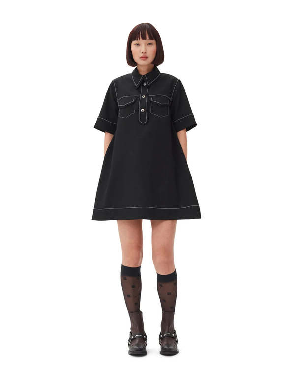 ganni crepe sable mini dress Crepe Sable Mini Dress
