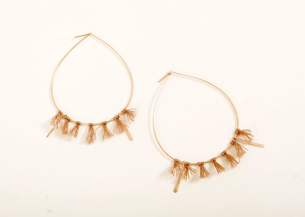 Minerva Gold Hoop Earring with Tassel Minerva Gold Hoop Earring with Tassel