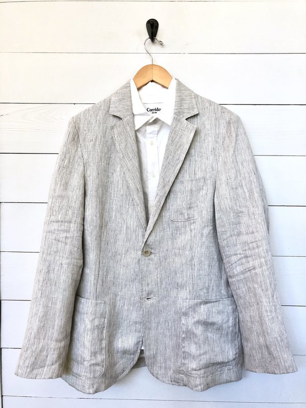Corridor Natural Linen Ticking Blazer Corridor Natural Linen Ticking Blazer