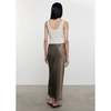 Enza Costa Satin Bias Cut Skirt - Shitake - Thumbnail 3