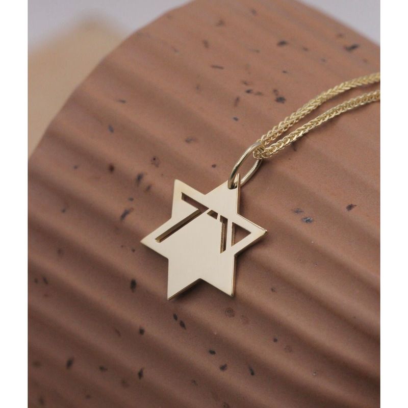The Rooted Gem Collective Stand for Israel Magen David Memorial Pendant - 14K Gold The Rooted Gem Collective Stand for Israel Magen David Memorial Pendant - 14K Gold