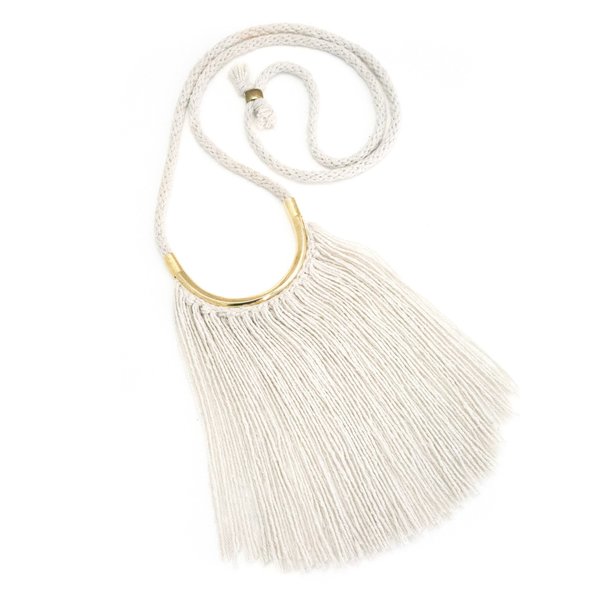 Lunate Fringe Creme Silk Noil Lunate Fringe Creme Silk Noil