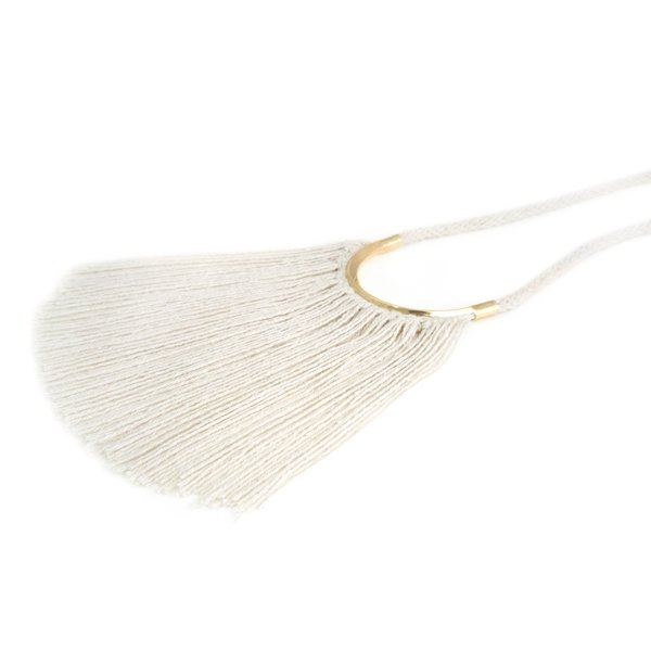 Lunate Fringe Creme Silk Noil Lunate Fringe Creme Silk Noil