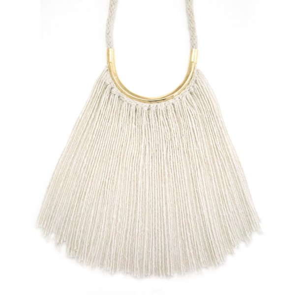 Lunate Fringe Creme Silk Noil Lunate Fringe Creme Silk Noil
