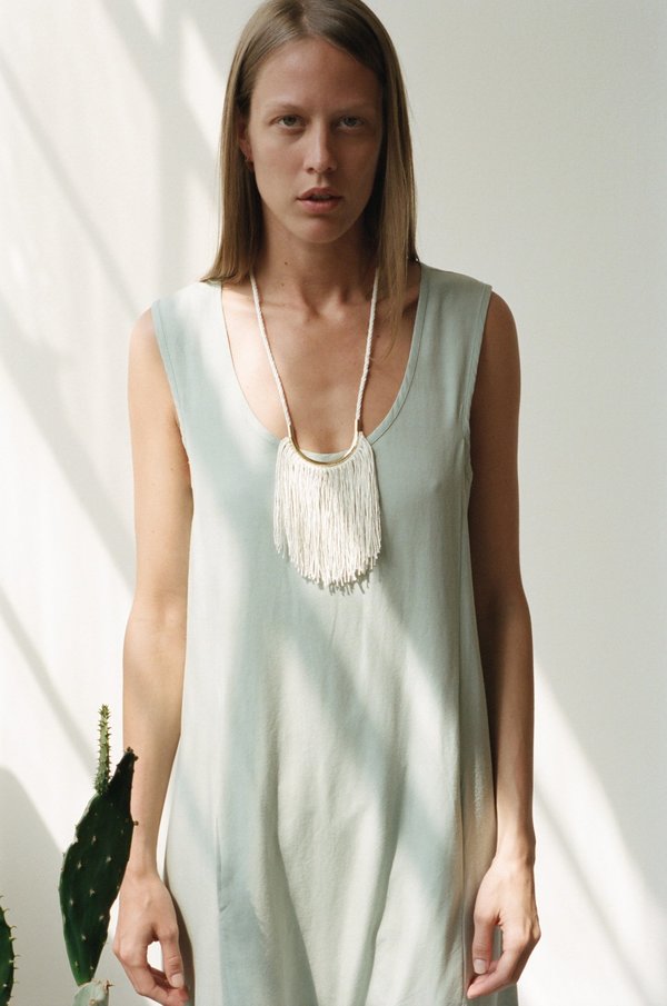 Lunate Fringe Creme Silk Noil Lunate Fringe Creme Silk Noil