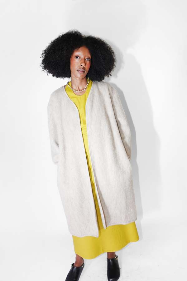 Baserange Capas Brushed Wool Coat - Sahara