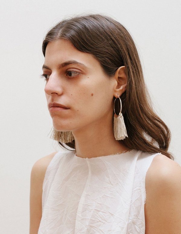 Erin Considine Mini Fringe Hoops - Wine Erin Considine Mini Fringe Hoops - Wine