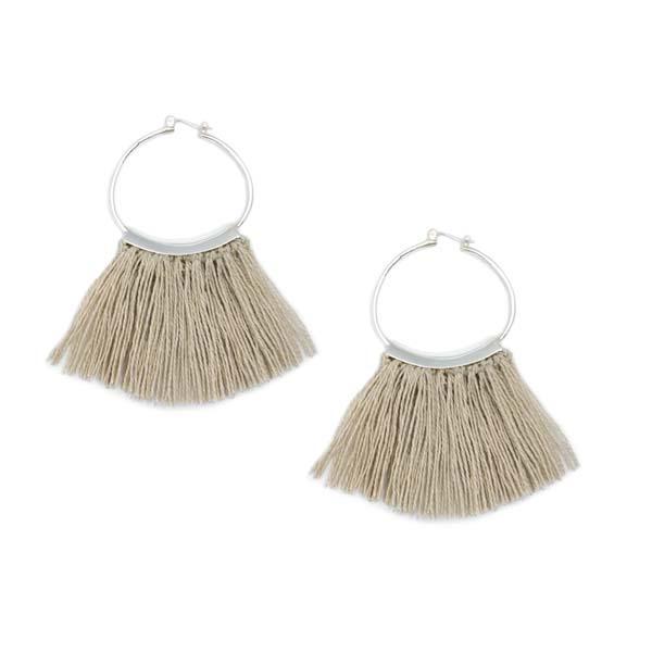 Erin Considine Mini Fringe Hoops - Wine Erin Considine Mini Fringe Hoops - Wine