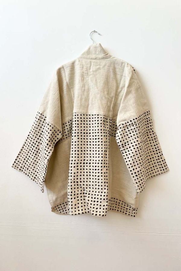 Happy French Gang Black Dots White Coat