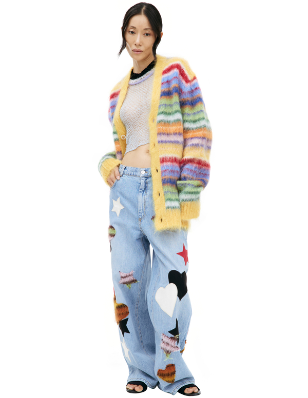 Marni Striped mohair cardigan - Multicolor | Garmentory Marni Striped mohair cardigan - Multicolor | Garmentory