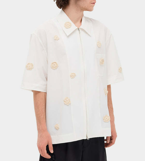 Song for the Mute Zip Up Box Shirt - White | Garmentory