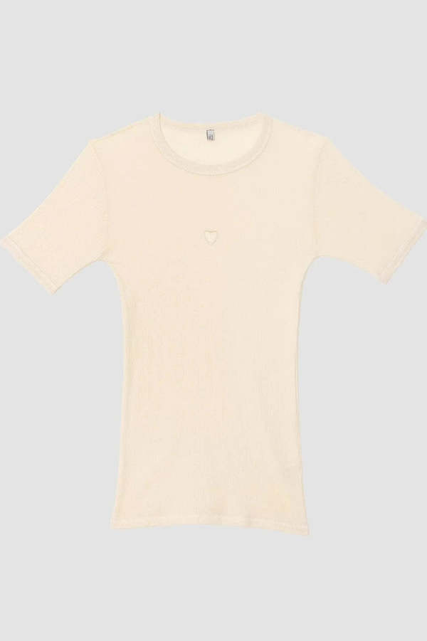 Baserange Heart Short Sleeve Tee Shirt - Undyed | Garmentory