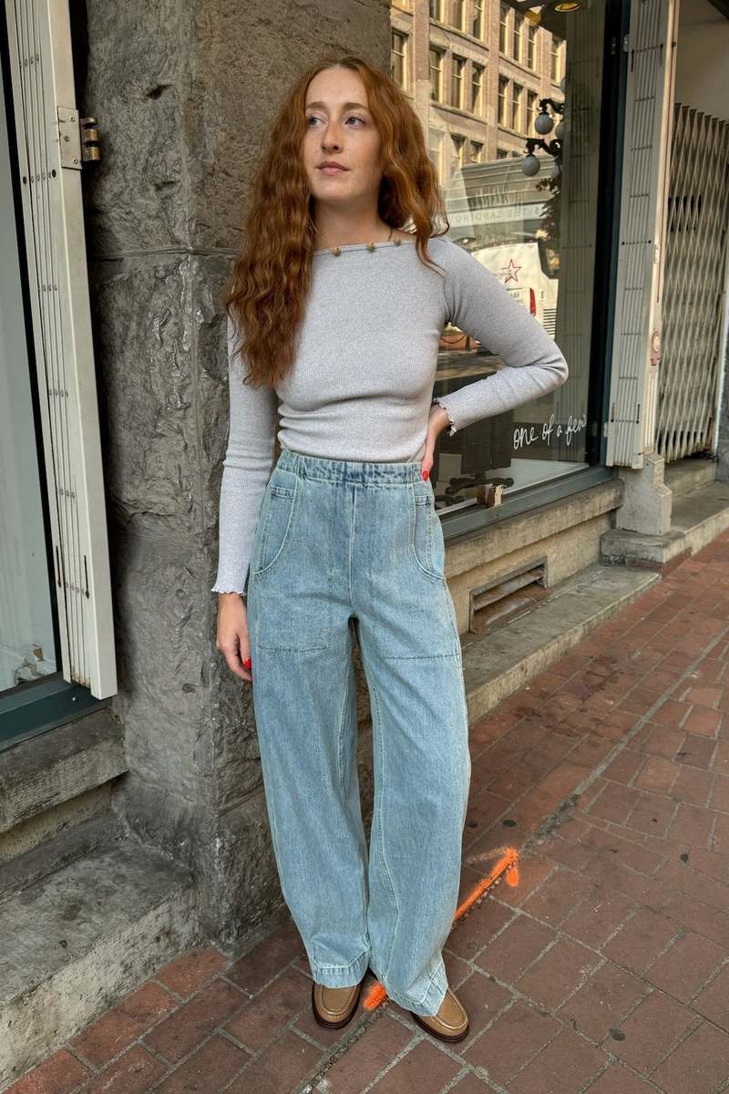 Baserange Tav Long Sleeve Tee - Grey Melange | Garmentory